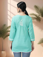 Load image into Gallery viewer, Seva Chikan Hand Embroidered Cotton Lucknowi Chikan Top