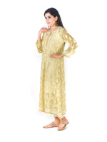 Load image into Gallery viewer, Seva Chikan Hand Embroidered Yellow Georgette Lucknowi Chikankari Anarkali-SCL1348