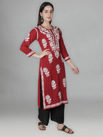 Load image into Gallery viewer, Seva Chikan Hand Embroidered Modal Cotton Lucknowi Chikankari Kurta
