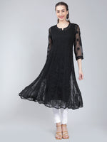 Load image into Gallery viewer, Seva Chikan Hand Embroidered Georgette Lucknowi Chikankari Anarkali