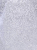 Load image into Gallery viewer, Seva Chikan Hand Embroidered White Cotton Lucknowi Chikan Kurti-SCL0301