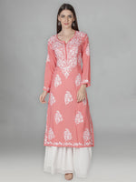 Load image into Gallery viewer, Seva Chikan Hand Embroidered Modal Cotton Lucknowi Chikankari Kurta