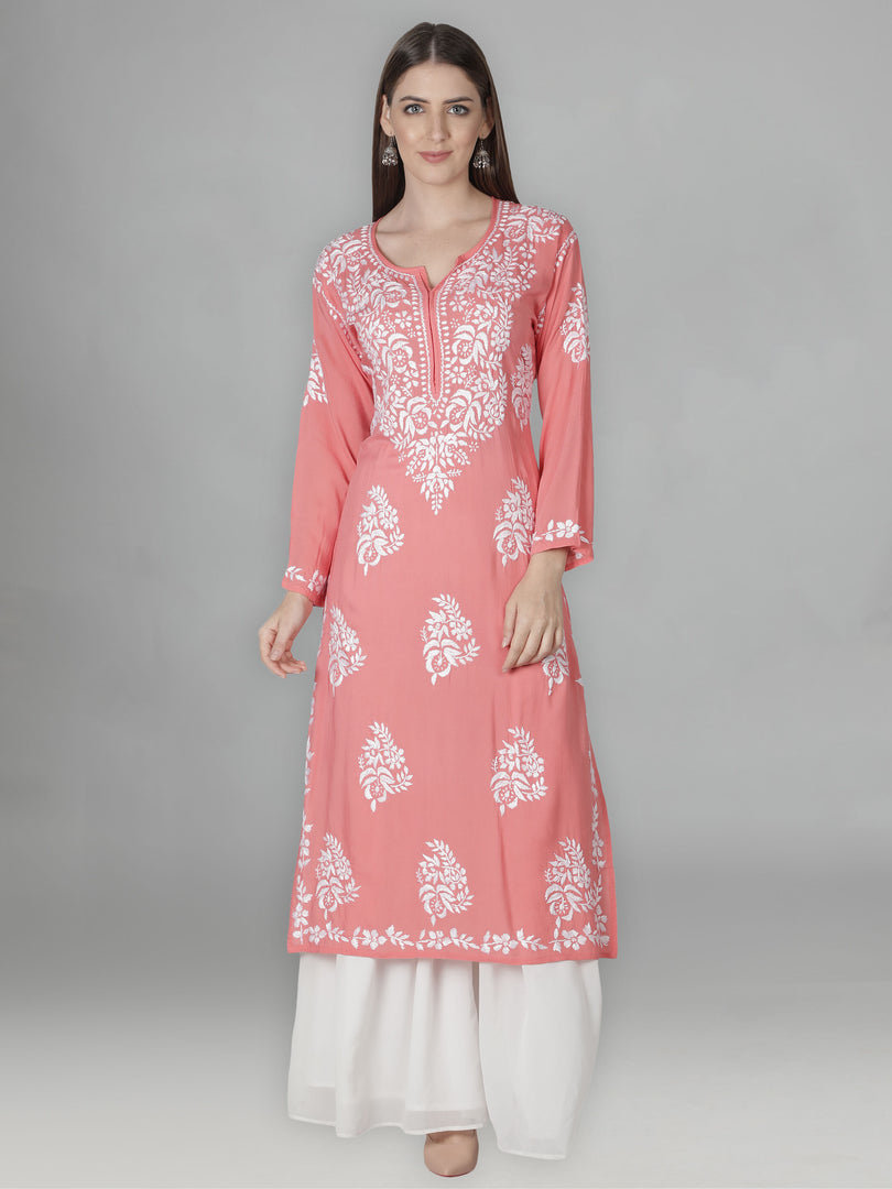 Seva Chikan Hand Embroidered Modal Cotton Lucknowi Chikankari Kurta