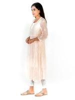 Load image into Gallery viewer, Seva Chikan Hand Embroidered Light Peach Georgette Lucknowi Chikankari Anarkali-SCL1254