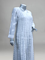 Load image into Gallery viewer, Seva Chikan Hand Embroidered White Georgette Lucknowi Chikankari Anarkali-SCL0875