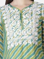 Load image into Gallery viewer, Seva Chikan Hand Embroidered Kota Lucknowi Chikan Kurta With Matching Slip