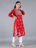 Load image into Gallery viewer, Seva Chikan Hand Embroidered Cotton Lucknowi Chikan Kurti