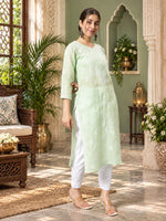 Load image into Gallery viewer, Seva Chikan Hand Embroidered Lucknowi Chikankari Kurta Set