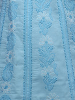 Load image into Gallery viewer, Seva Chikan Hand Embroidered Sky Blue Cotton Lucknowi Chikankari Anarkali-SCL0241