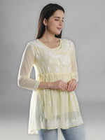 Load image into Gallery viewer, Seva Chikan Hand Embroidered Georgette Lucknowi Chikan Top