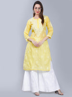 Load image into Gallery viewer, Seva Chikan Hand Embroidered Terivoil Cotton Lucknowi Chikan Kurta
