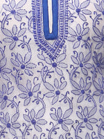 Load image into Gallery viewer, Seva Chikan Hand Embroidered White Chanderi Silk Lucknowi Chikan Kurti-SCL0248