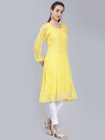 Load image into Gallery viewer, Seva Chikan Hand Embroidered Georgette Lucknowi Chikankari Anarkali