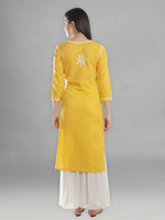 Load image into Gallery viewer, Seva Chikan Hand Embroidered Red Cotton Chikankari Angarkha Style Kurta