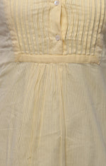 Load image into Gallery viewer, Seva Chikan Hand Embroidered Yellow Cotton Lucknowi Chikankari Short Top-SCL0502