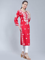 Load image into Gallery viewer, Seva Chikan Hand Embroidered Rayon Lucknowi Chikankari Kurta