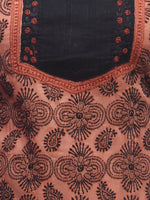 Load image into Gallery viewer, Seva Chikan Hand Embroidered Brown Cotton Lucknowi Chikan Kurti-SCL0315