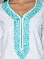 Load image into Gallery viewer, Seva Chikan Hand Embroidered White Cotton Lucknowi Chikankari Kurta-SCL0928