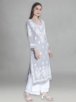 Load image into Gallery viewer, Seva Chikan Hand Embroidered Modal Cotton Lucknowi Chikankari Kurta