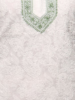 Load image into Gallery viewer, Seva Chikan Hand Embroidered White Cotton Lucknowi Chikan Kurta-SCL0631