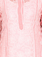 Load image into Gallery viewer, Seva Chikan Hand Embroidered Light Peach Georgette Lucknowi Chikankari Anarkali-SCL0534