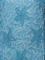 Load image into Gallery viewer, Seva Chikan Hand Embroidered Blue Georgette Lucknowi Chikan Kurti With Slip-SCL0212