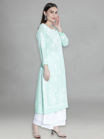 Load image into Gallery viewer, Seva Chikan Hand Embroidered Modal Cotton Lucknowi Chikankari Kurta