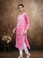 Load image into Gallery viewer, Seva Chikan Hand Embroidered Mal-Mal Lucknowi Chikankari Kurta