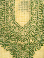 Load image into Gallery viewer, Seva Chikan Hand Embroidered Light Green Kota Lucknowi Chikankari Unstitched Kurti Piece SCL1106