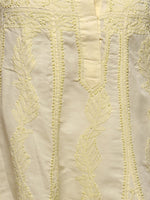 Load image into Gallery viewer, Seva Chikan Hand Embroidered Yellow Cotton Lucknowi Chikankari Anarkali-SCL0353