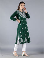 Load image into Gallery viewer, Seva Chikan Hand Embroidered Cotton Lucknowi Chikan Kurti