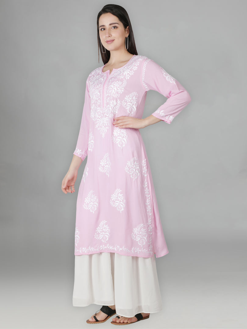 Seva Chikan Hand Embroidered Modal Cotton Lucknowi Chikankari Kurta