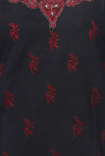 Load image into Gallery viewer, Seva Chikan Hand Embroidered Black Cotton Lucknowi Chikan Short Top-SCL0306