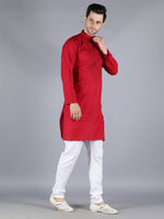 Load image into Gallery viewer, Seva Chikan Hand Embroidered Maroon Cotton Lucknowi Chikan Mens Stitched Kurta