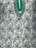 Load image into Gallery viewer, Seva Chikan Hand Embroidered White Chanderi Silk Lucknowi Chikan Kurti-SCL0250