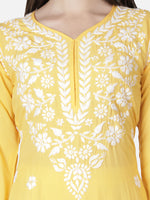 Load image into Gallery viewer, Seva Chikan Hand Embroidered Modal Cotton Lucknowi Chikan Kurti