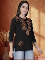 Load image into Gallery viewer, Seva Chikan Hand Embroidered Cotton Lucknowi Chikan Short Top