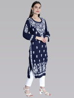 Load image into Gallery viewer, Seva Chikan Hand Embroidered Modal Cotton Lucknowi Chikankari Kurta