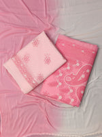 Load image into Gallery viewer, Seva Chikan Hand Embroidered Pink Terivoil Cotton Lucknowi Chikankari Unstitched Suit Piece-SCL13004