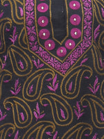 Load image into Gallery viewer, Seva Chikan Hand Embroidered Black Cotton Lucknowi Chikan Kurti-SCL0309