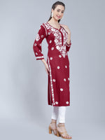Load image into Gallery viewer, Seva Chikan Hand Embroidered Rayon Lucknowi Chikankari Kurta