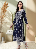 Load image into Gallery viewer, Seva Chikan Hand Embroidered Muslin Lucknowi Chikankari Kurta