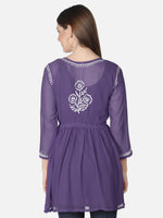 Load image into Gallery viewer, Seva Chikan Hand Embroidered Georgette Lucknowi Chikan Top