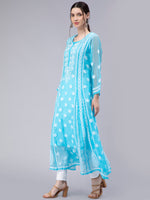 Load image into Gallery viewer, Seva Chikan Hand Embroidered Georgette Lucknowi Chikankari Anarkali Kurta