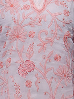 Load image into Gallery viewer, Seva Chikan Hand Embroidered White Cotton Lucknowi Chikan Kurti-SCL0205
