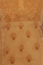 Load image into Gallery viewer, Seva Chikan Hand Embroidered Mustard Cotton Lucknowi Chikan Short Top-SCL0326