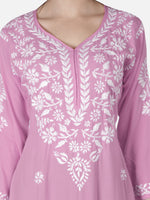 Load image into Gallery viewer, Seva Chikan Hand Embroidered Modal Cotton Lucknowi Chikan Kurti