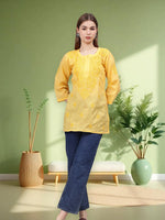 Load image into Gallery viewer, Seva Chikan Hand Embroidered Cotton Lucknowi Chikan Top