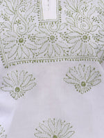 Load image into Gallery viewer, Seva Chikan Hand Embroidered White Cotton Lucknowi Chikan Kurti-SCL0232