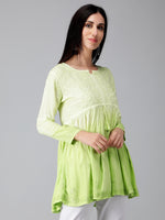 Load image into Gallery viewer, Seva Chikan Hand Embroidered Rayon Lucknowi Chikan Top